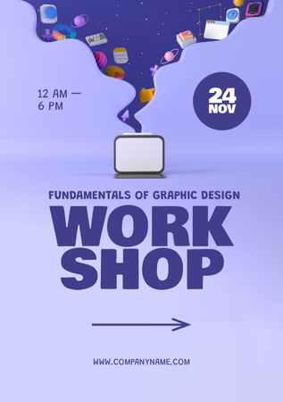 Fundamentals of Graphic Design Flyer A5 tervezősablon