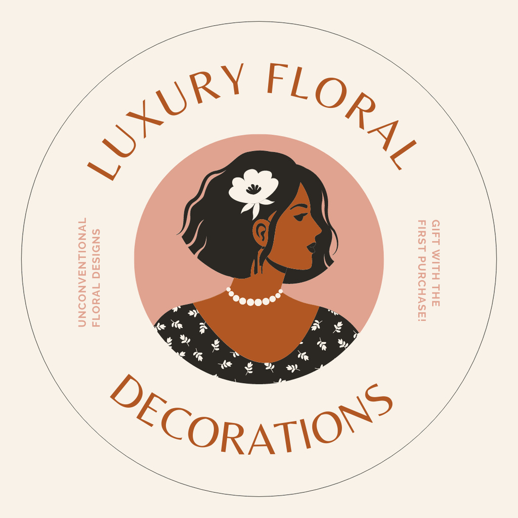 Advertising Flower Decoration Services with Beautiful Woman Instagram Tasarım Şablonu