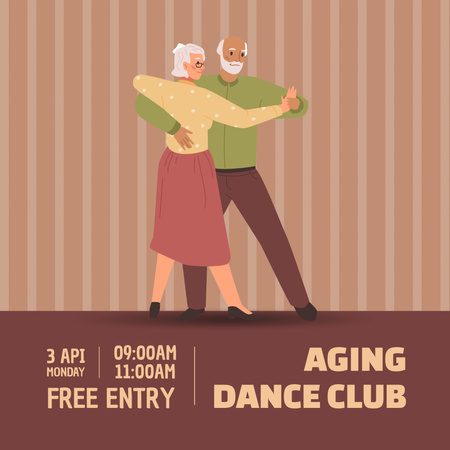 Dancing Club For Seniors With Free Entry Instagram Design Template
