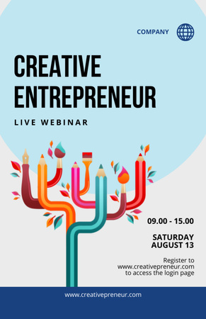 Platilla de diseño Live Webinar for Creative Entrepreneurs Flyer 5.5x8.5in