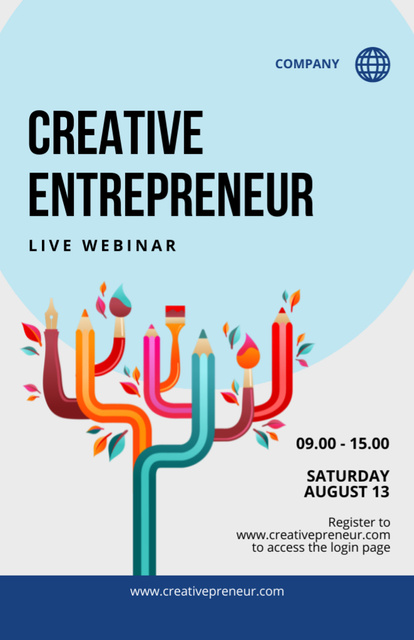 Ontwerpsjabloon van Flyer 5.5x8.5in van Live Webinar for Creative Entrepreneurs