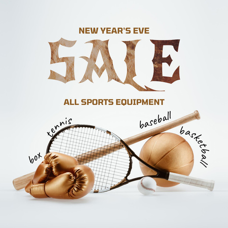 New Year Sale of Sports Equipment Instagram tervezősablon