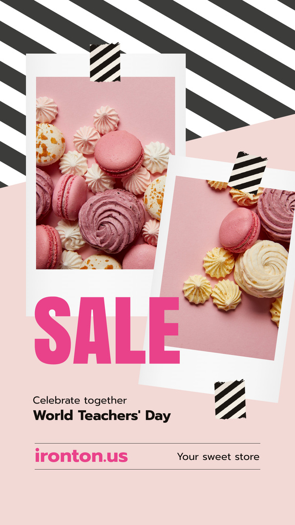 World Teachers' Day Sale Sweet Cookies in Pink Instagram Storyデザインテンプレート