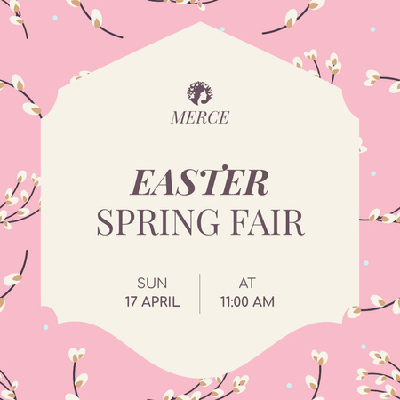 Easter Spring Fair Announcement Instagram AD Design Template
