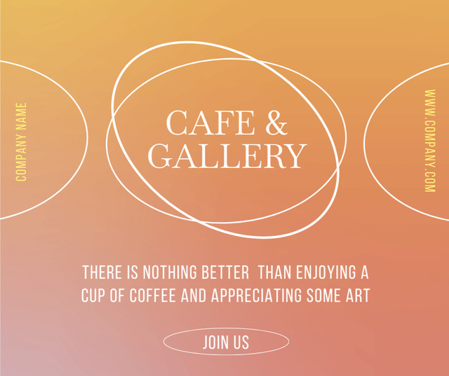 Designvorlage Cafe Promotion with Gallery on Gradient für Facebook