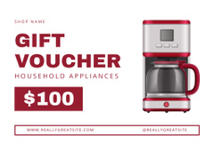 Household Appliances Voucher Red and White