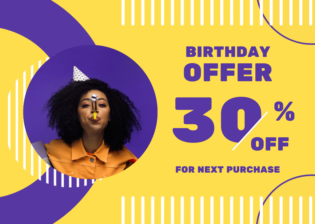 Birthday Offer Layout with Photo Card – шаблон для дизайна