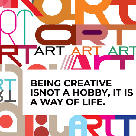 Modèle de visuel Quote about Creativity with Bright Inscriptions - Instagram