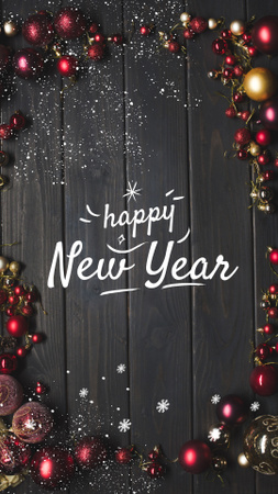 New Year Greeting with Cozy Decorated Home Instagram Story Design Template