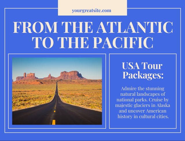 Best USA Tour Packages Postcard 4.2x5.5in Tasarım Şablonu
