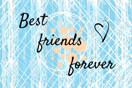 Texto de melhores amigos para sempre em azul Postcard 4x6in Modelo de Design