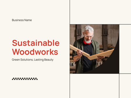 Green Sustainable Carpentry Solutions Presentation Design Template