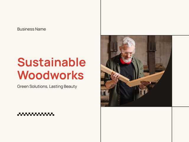Green Sustainable Carpentry Solutions Presentation Tasarım Şablonu
