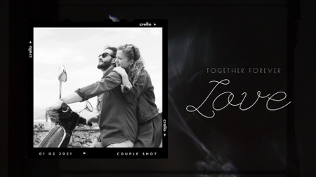 Template di design Cute Romantic Couple hugging on Motorcycle Full HD video