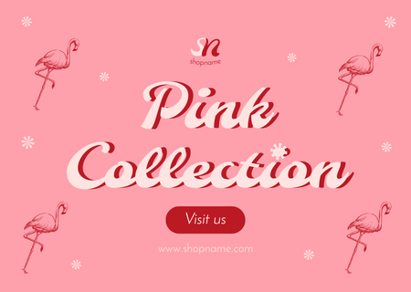 Designvorlage Besuchen Sie uns für die Pink Fashion Collection für Card