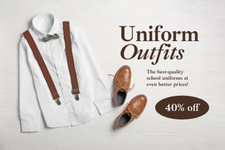 Uniforms for School Offer Label Modelo de Design