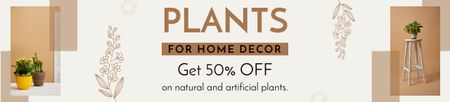 Plants for Home Decor Beige Ebay Store Billboard Design Template