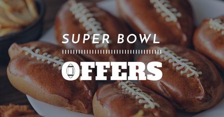 Super Bowl Offer with Sweet Buns Facebook AD Design Template
