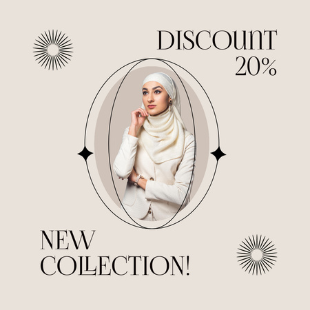 Discount on New Collection for Muslim Women Instagram Design Template