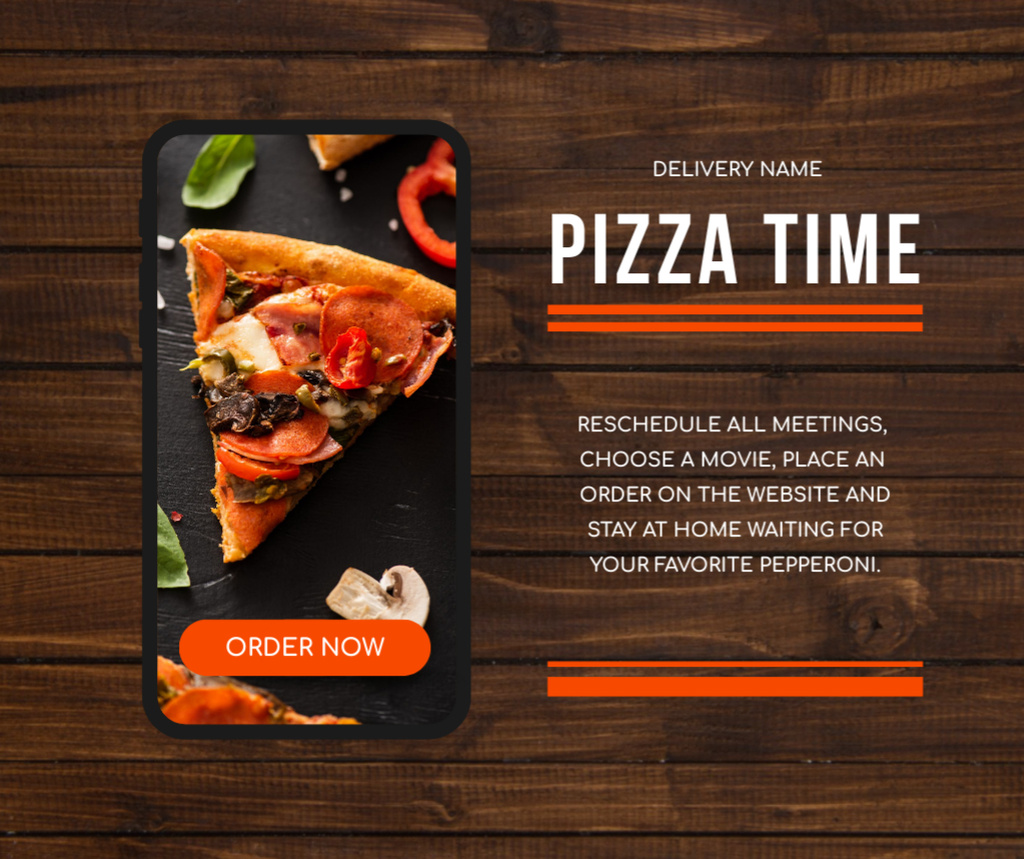 Slice of Delicious Italian Pizza Facebook Πρότυπο σχεδίασης