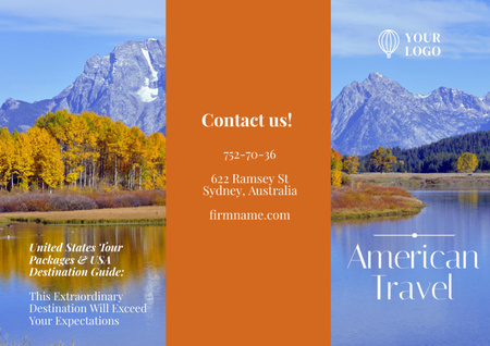 Travel Tour in USA Brochure Πρότυπο σχεδίασης