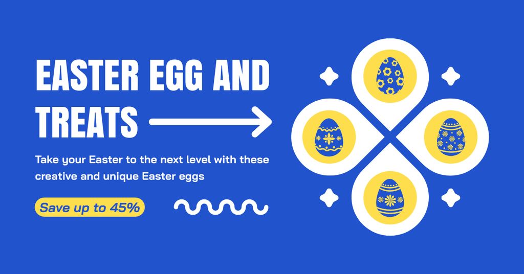 Ontwerpsjabloon van Facebook AD van Easter Eggs and Treats Offer