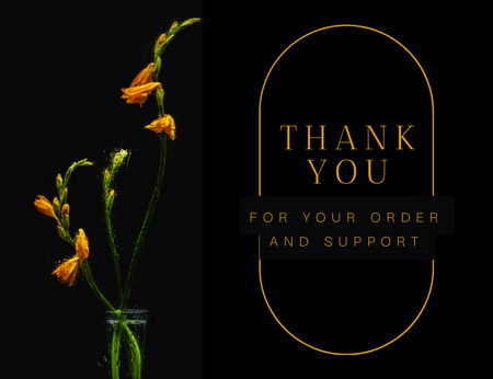 Köszönetüzenet narancsvirággal a vázában Thank You Card 5.5x4in Horizontal tervezősablon