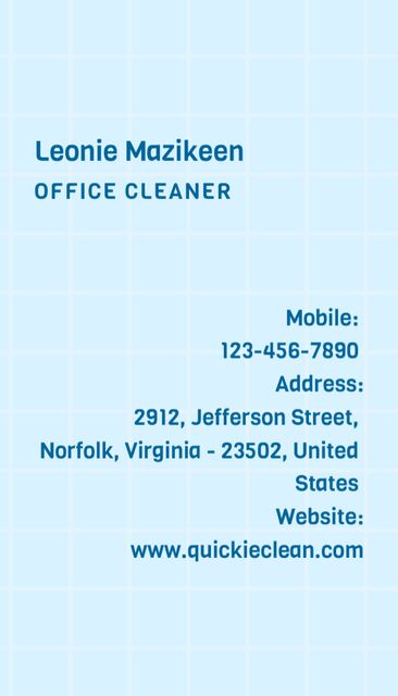 Szablon projektu Quick Cleaning Services Offer Business Card US Vertical