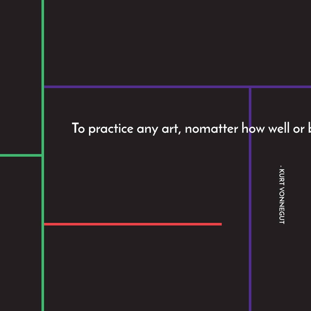 Citation about practice to any art Instagram Design Template