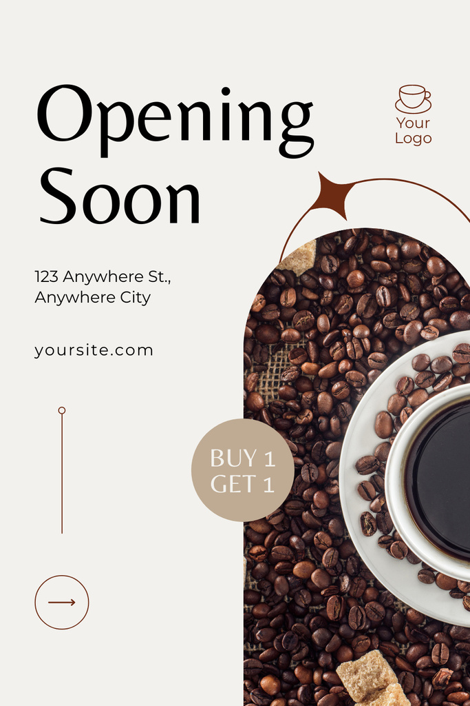 Cafe's Grand Opening Pinterest Design Template