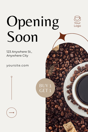 Cafe'nin Büyük Açılışı Pinterest Tasarım Şablonu