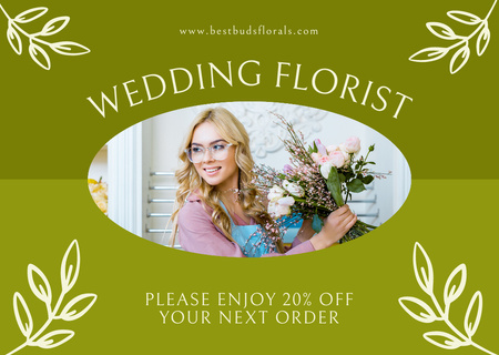 Platilla de diseño Discount on Wedding Florist Services Card