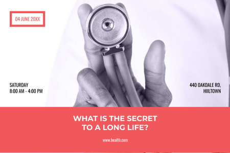 Secrets of Long Life from Doctor Flyer 4x6in Horizontal Design Template