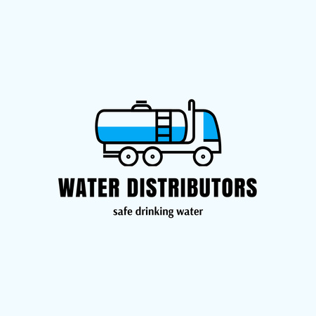 Transport Shop Ad with Truck with Tank Logo 1080x1080px Design Template
