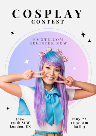 Cosplay Contest Announcement Poster A3 Design Template