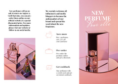 Collage with Luxurious Perfume Ad in Pink