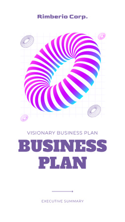Plano de negócios visionário apresentando com laço colorido Mobile Presentation Modelo de Design