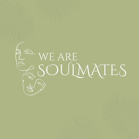 Platilla de diseño We are Soulmates Quote with Sketch of Faces Instagram