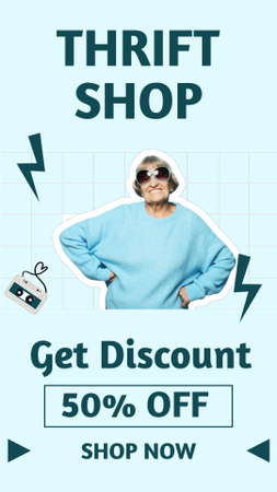 Old lady dancing for thrift shop discount Instagram Video Story Design Template