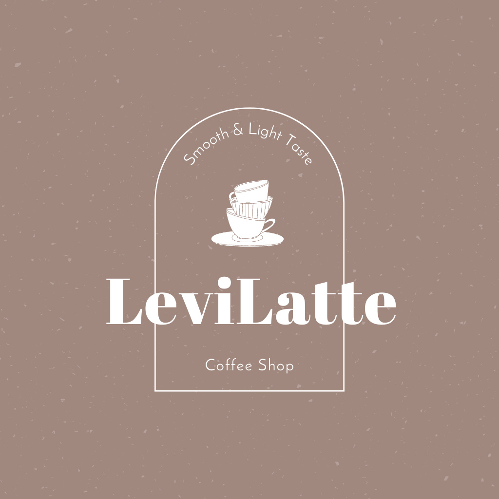 Coffee Shop Ad with Cup of Latte Logo Tasarım Şablonu