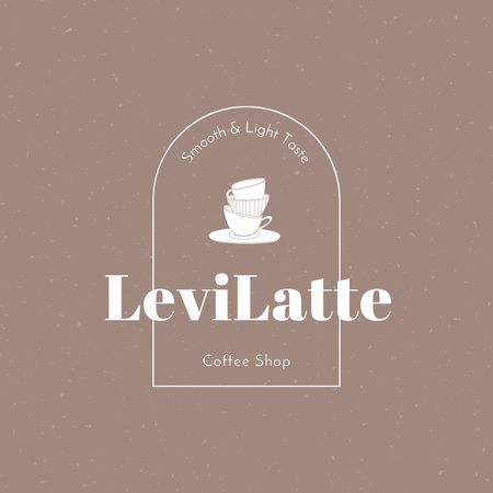 Coffee Shop Ad with Cup of Latte Logo Design Template