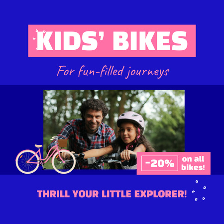 Ontwerpsjabloon van Animated Post van Lichtgewicht fietsen voor kinderen in de aanbieding