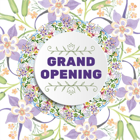 Grand Opening with Flowers Instagram Modelo de Design