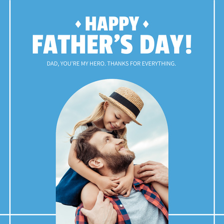 Babalar Günü'nde Sevimli Tebrik Instagram Tasarım Şablonu