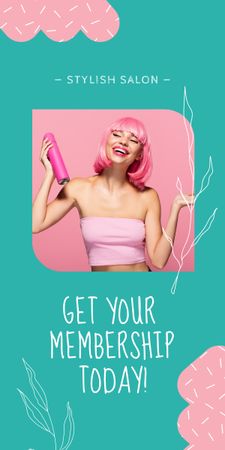 Ontwerpsjabloon van Graphic van Beauty Salon Ad with Young Attractive Girl