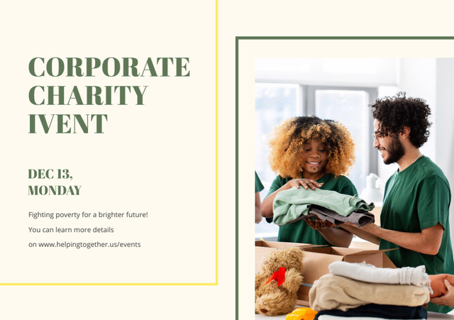 Corporate Charity Day Announcement Flyer A5 Horizontalデザインテンプレート