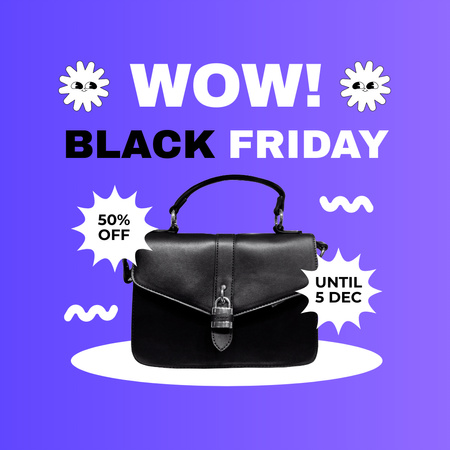 Black Friday Wow Sale of Bags Instagram AD Design Template