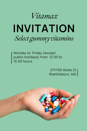 Pills for Immune System Invitation 6x9in Modelo de Design