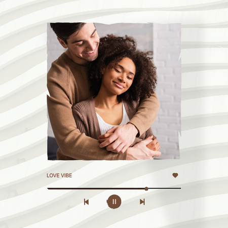 Template di design Vibrazioni d'amore con coppie felici che si abbracciano Instagram