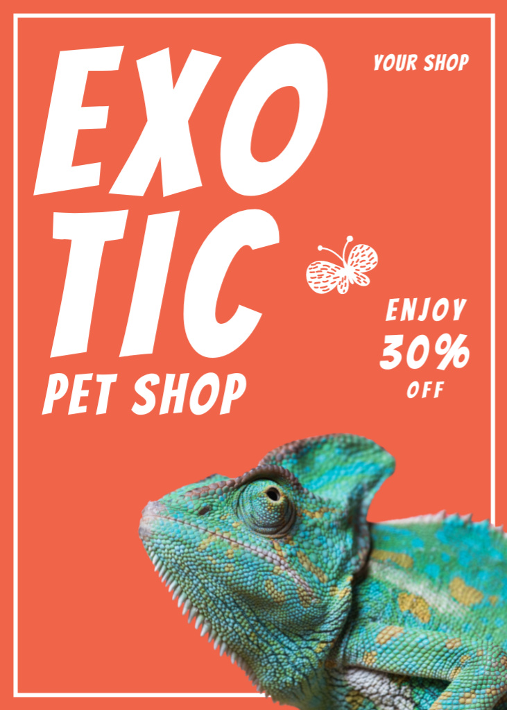 Exotic Pets Shop Goods Flayer Modelo de Design